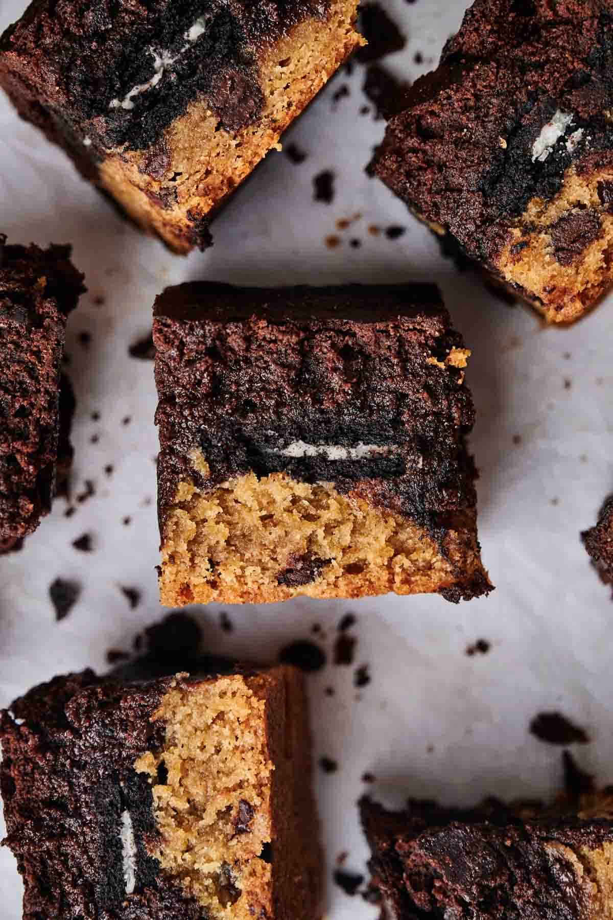 Decadent Fudgy Slutty Brownies Recipe - Hungry Cooks Kitchen