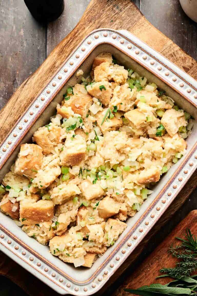 Easy Homemade Sourdough Stuffing Recipe - Hungry Cooks Kitchen