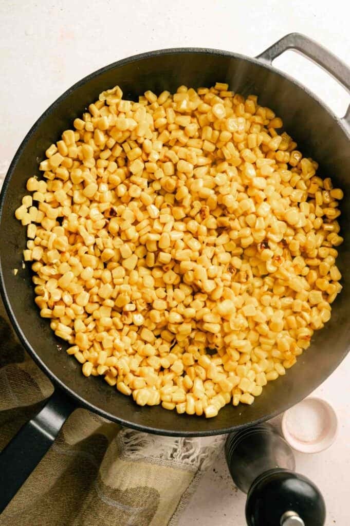 kernel corns cooked in a skillet